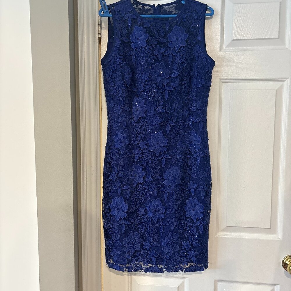 Indigo lace sheath dress - Lyman - size 10